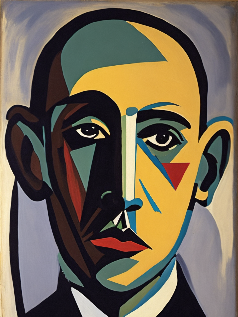 self-portrait pf Pablo Picasso, Cubism