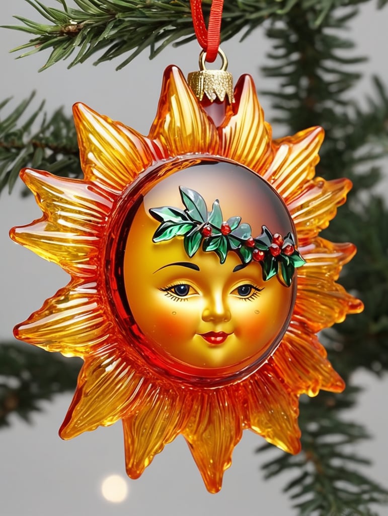 sun small glass glass figure, Christmas toy for the Christmas tree