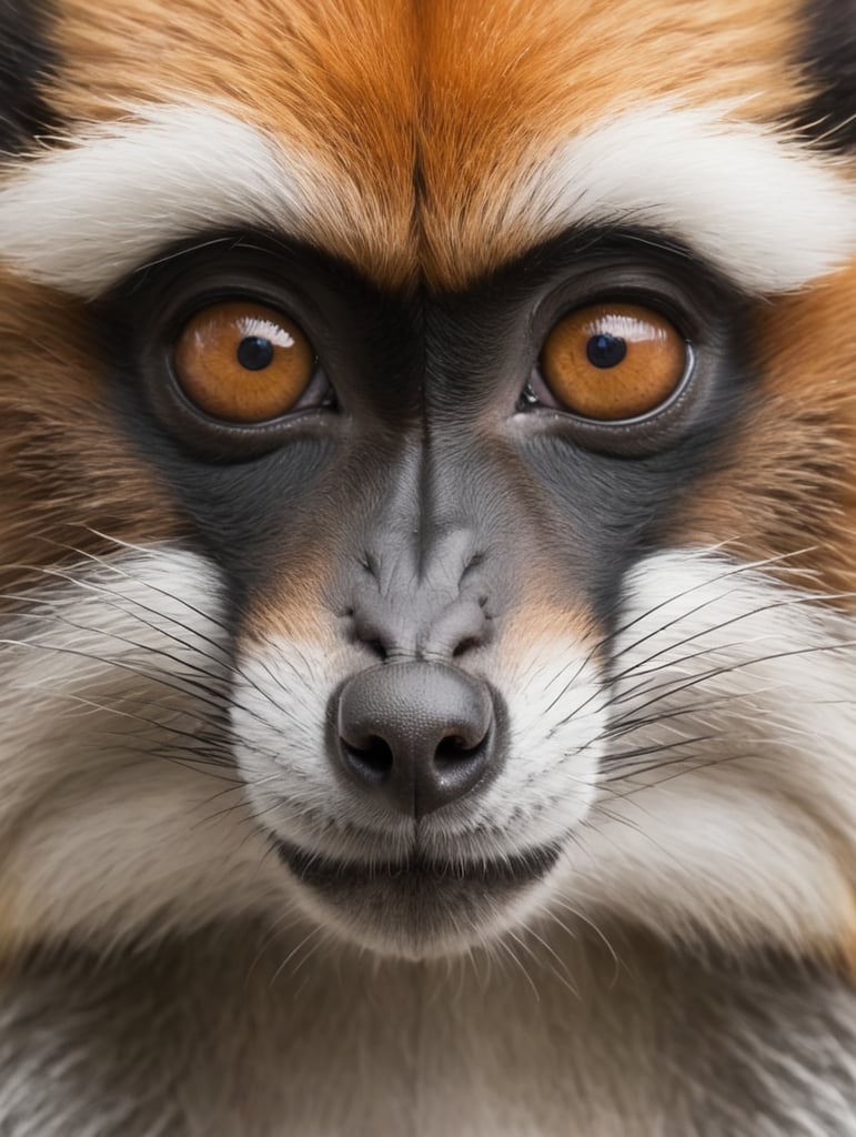 bird eyes, with monkeys body, fox tails