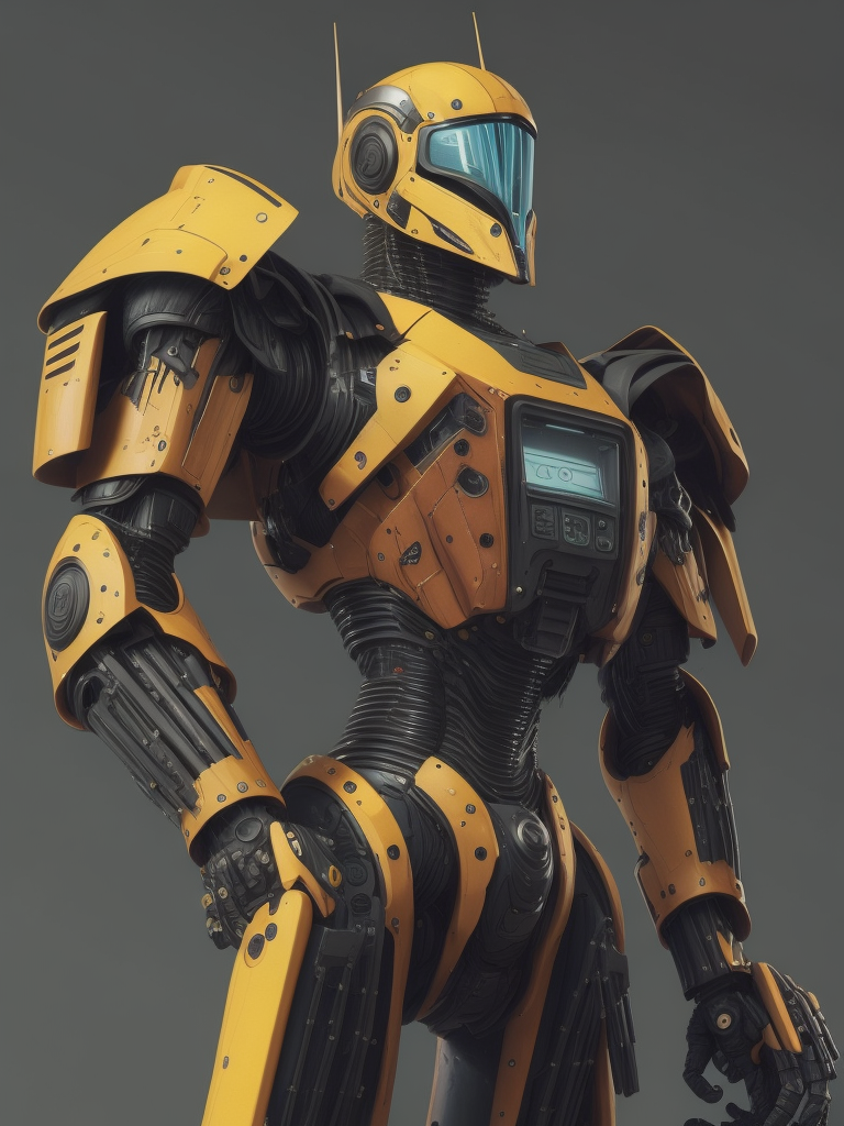 This vibrant artwork by George Wilson is an imaginative illustration of a robot in pulp-style armor.