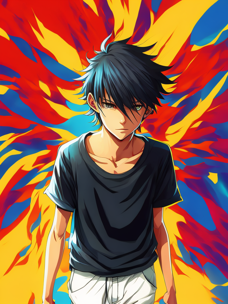 young teenage boy, hanahaki disease, manga anime art style, bright colours