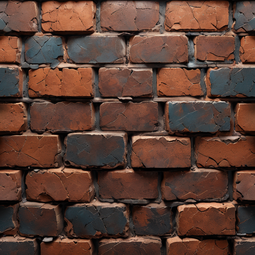 Cracked Brown brick texture, seamless