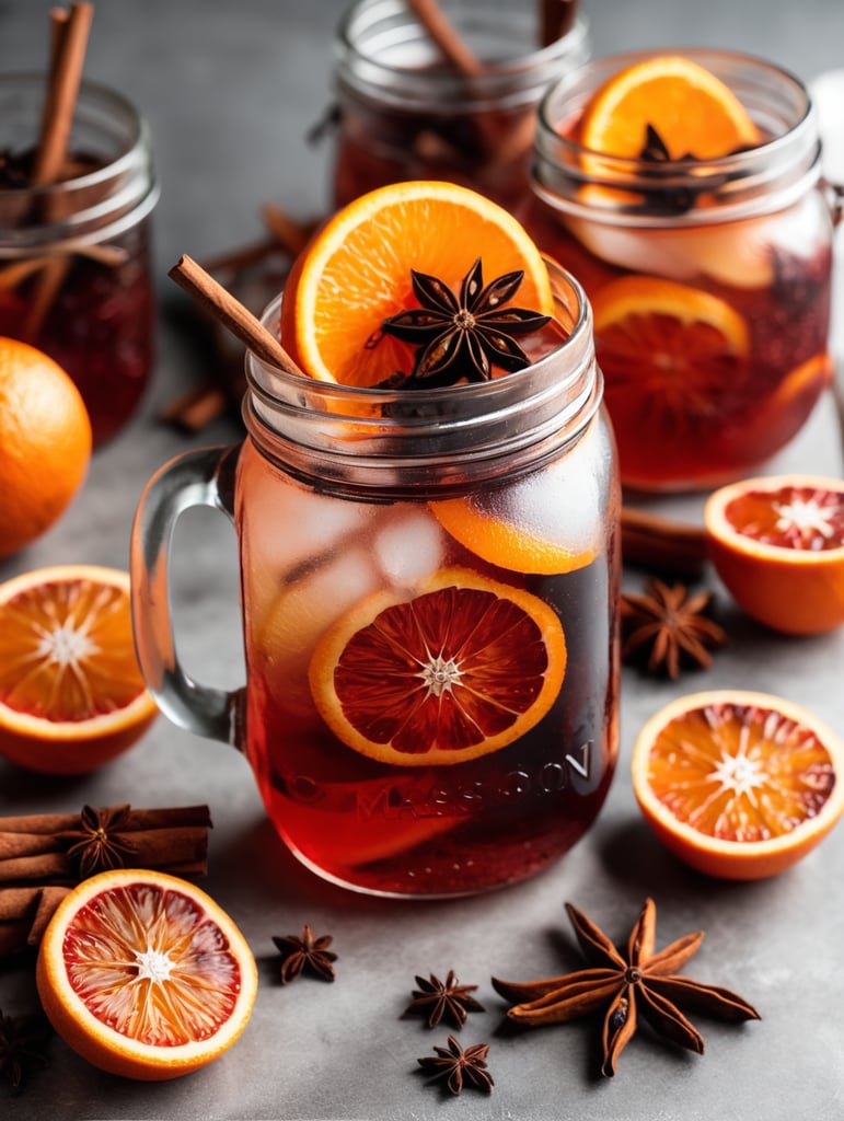 could you create a cocktail gin an tonic with dried orange slice, dried blood orange, star anise and cinnamon stick in a mason jar.