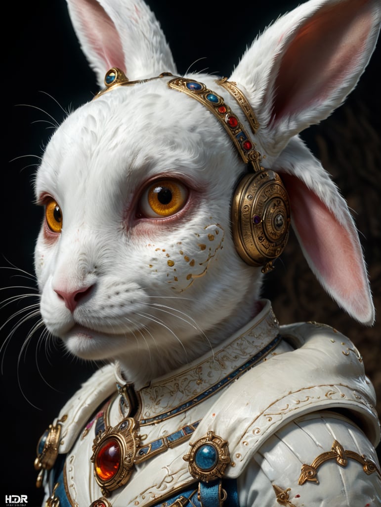 моллі біла маленька кроличка з коричневими плямами на вухах і на правому оці