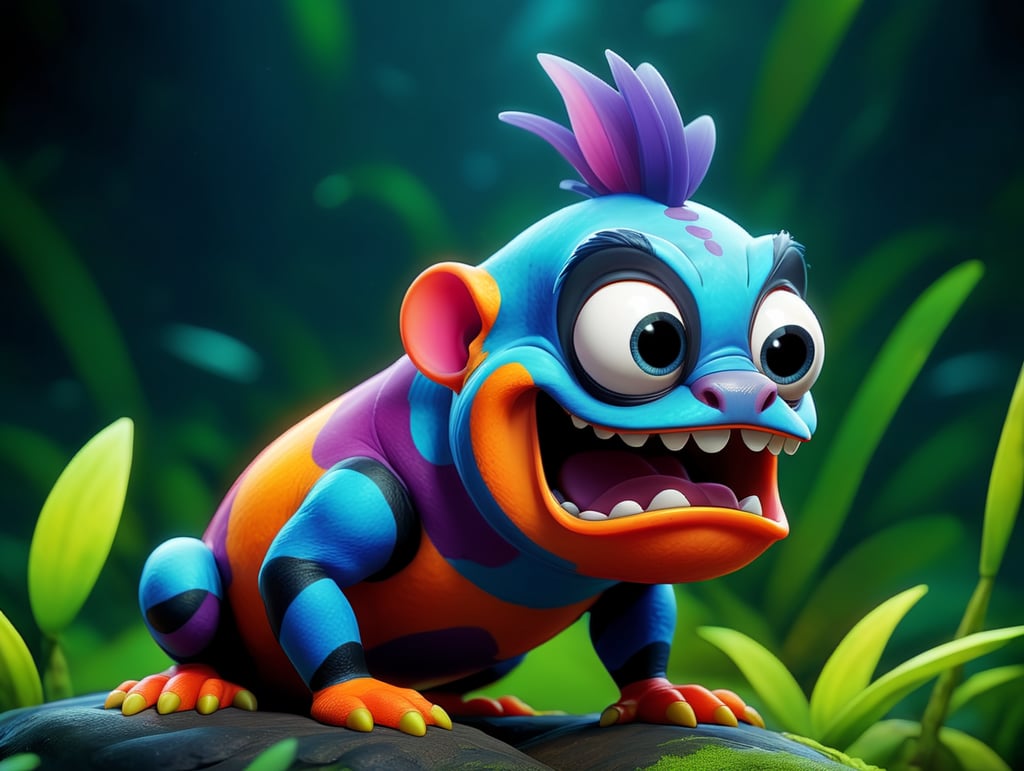 Harlequin frog from a wild tribe.