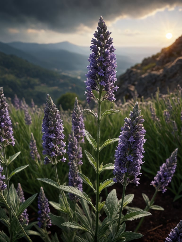 single Lavandula angustifolia full size image with nature