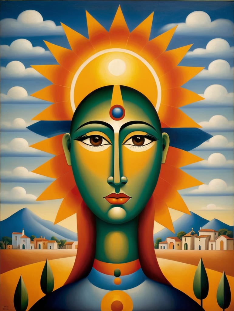 Tarsila do Amaral's painting depicting a face of Sun