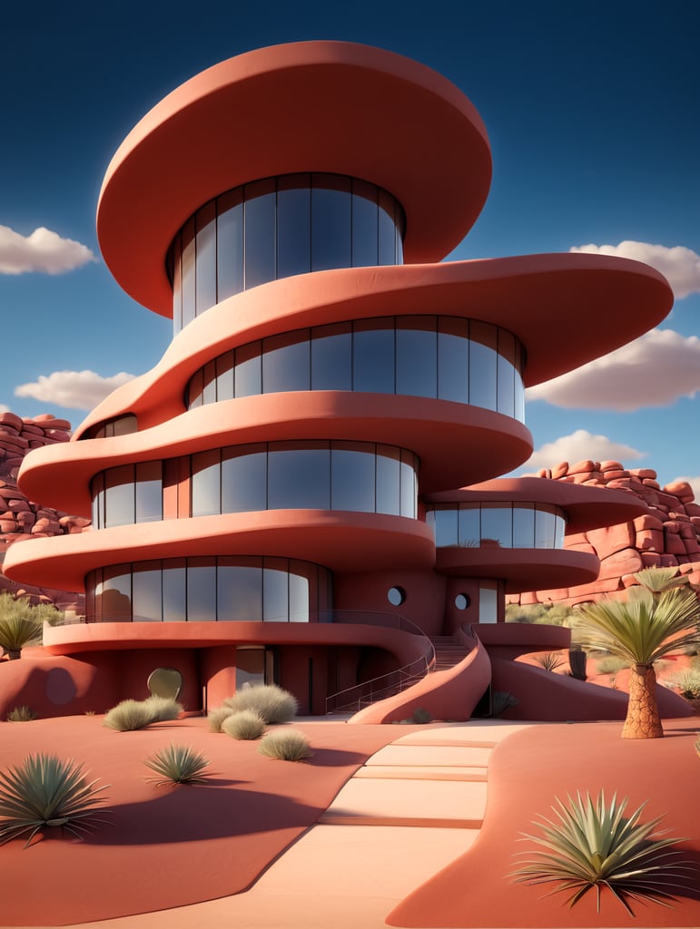 modern organic contemporary red rock desert house