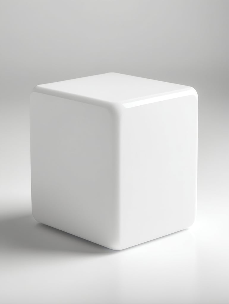 light gray plastic cube,isolated, minimal