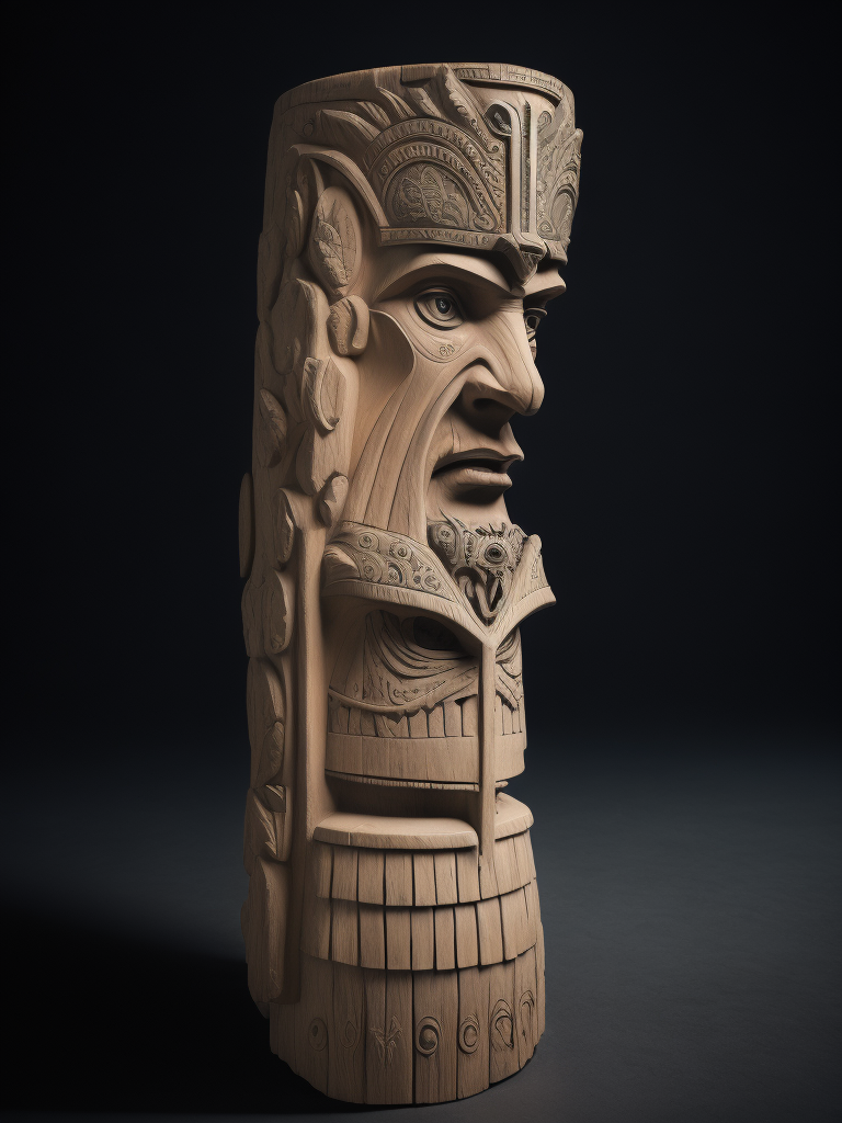 Slavic Totem Pole, deep carved, Slavic angry god face, Slavic Nation, slavic culture, odin