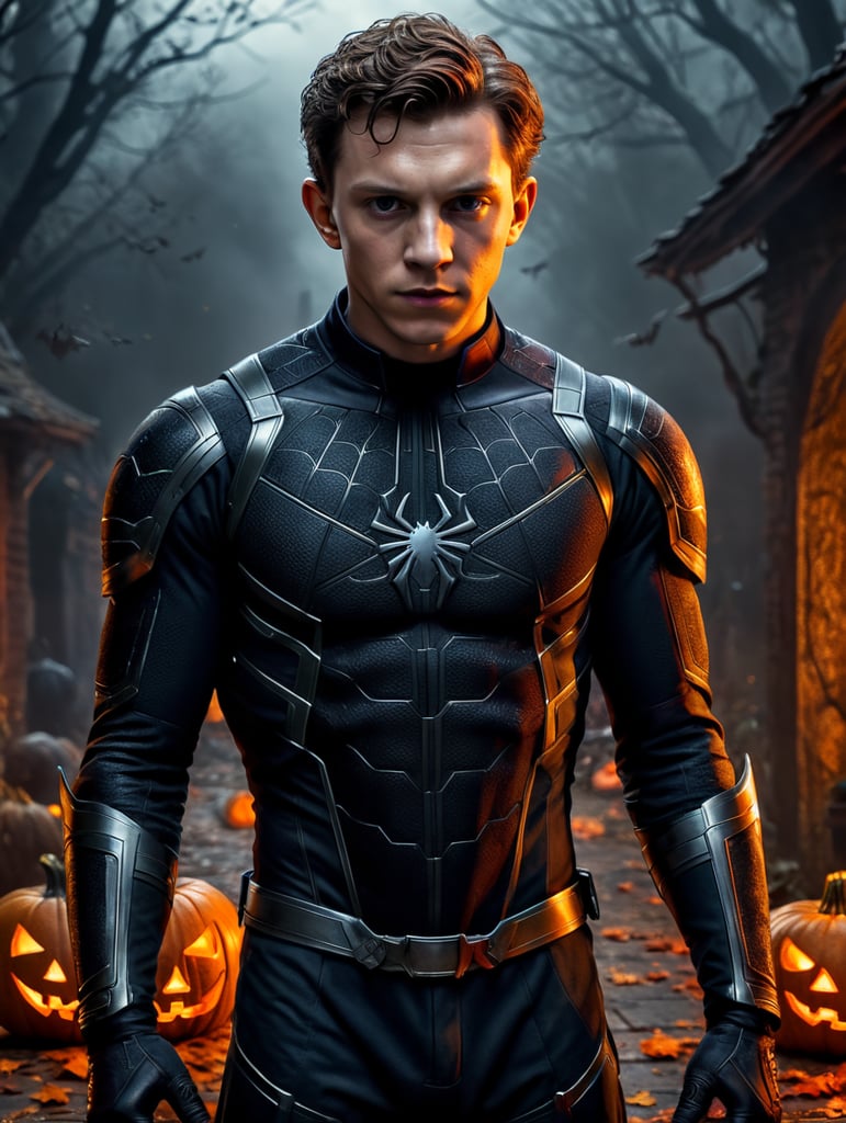 Tom Holland in a spooky Halloween costume