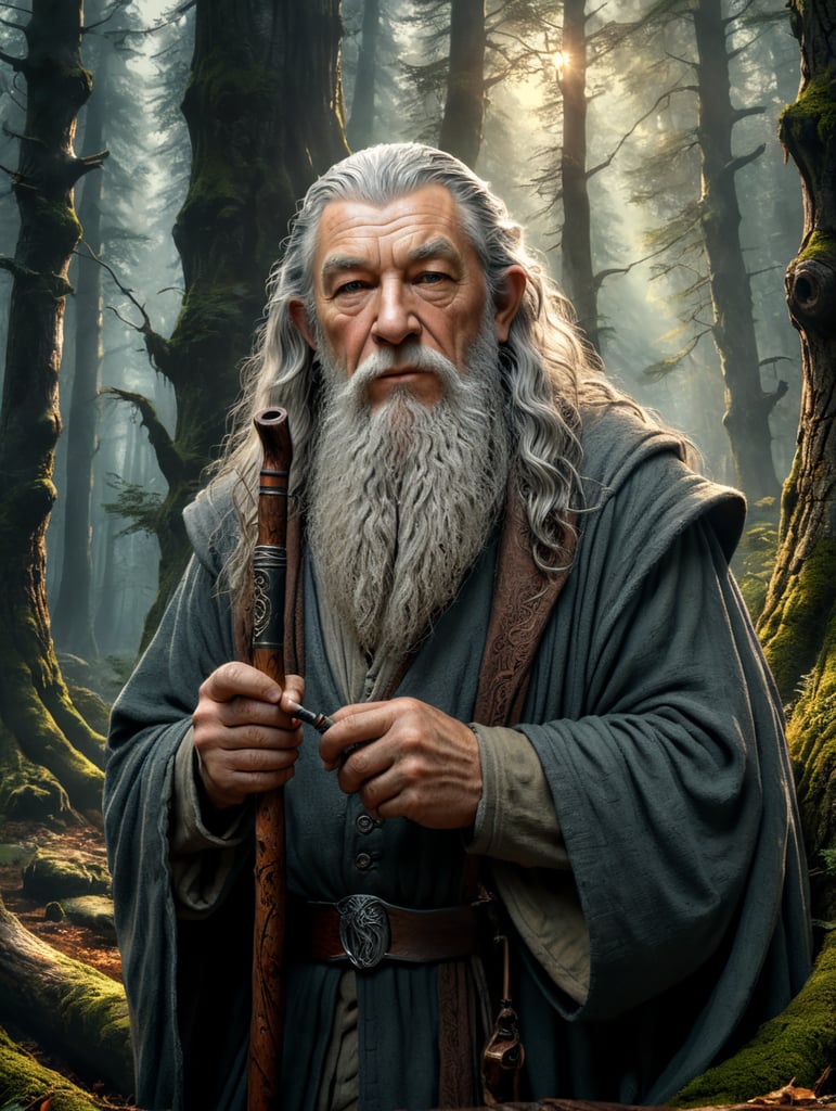 Gandalf ported with pipe in forest