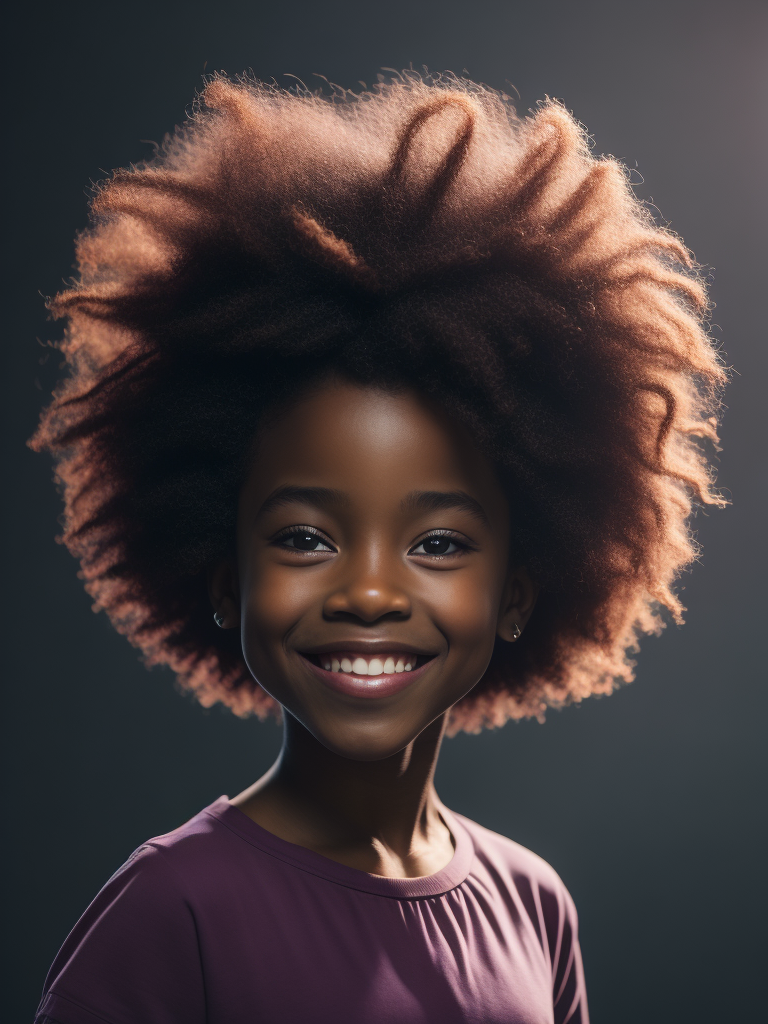 Smiling black woman, afro, award winning children's book illustration style, 2d illustration, white background, front view, vector