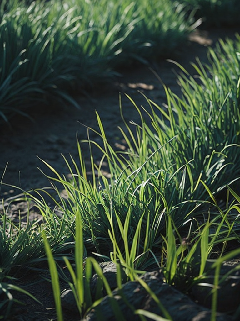 macro photo of a green grass