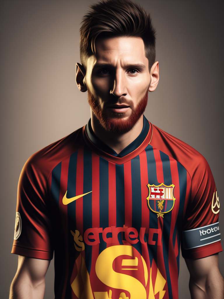 Lionel Messi wearing a Liverpool 2023 football kit