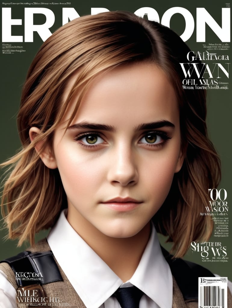 Glossy Magazine cover, Emma Watson School girl