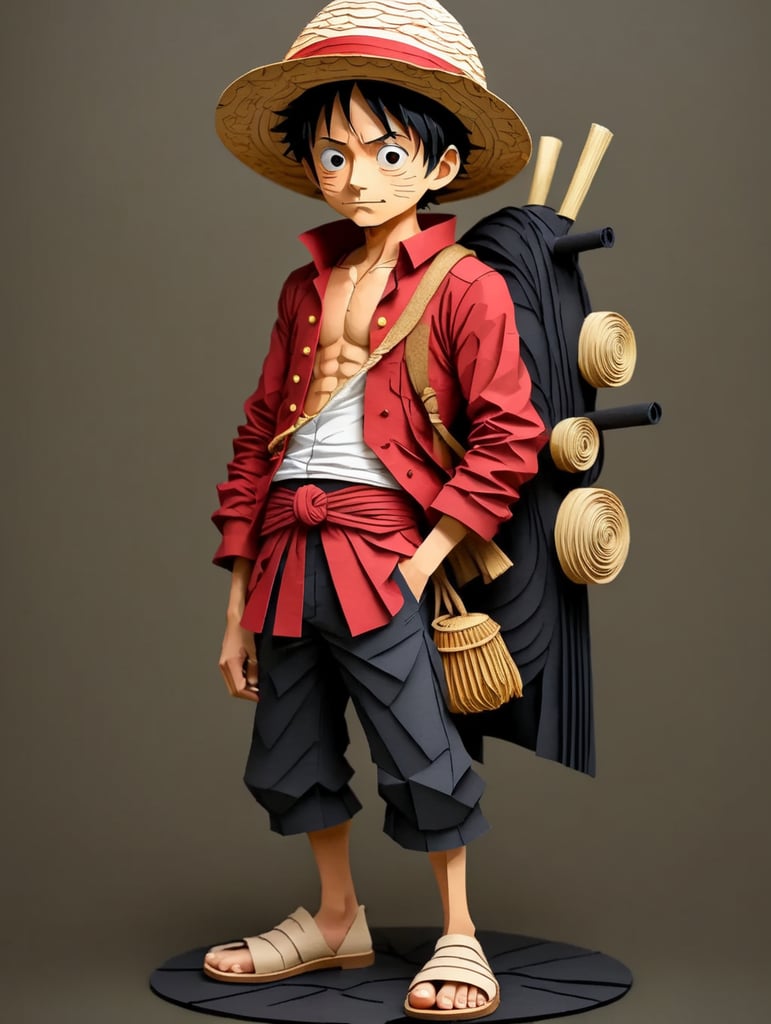 luffy one piece in vector style for tshirt design