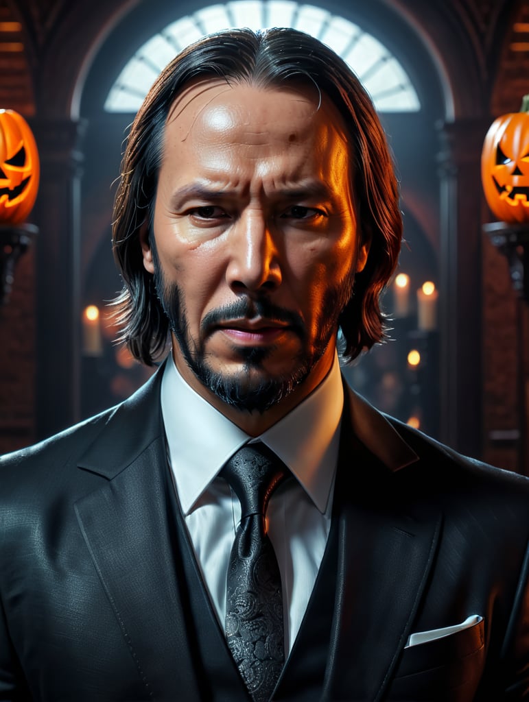 Portrait of Johnwick in halloween suit