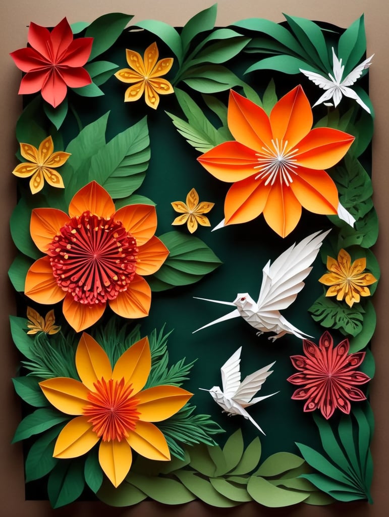 tropical flowers and plants