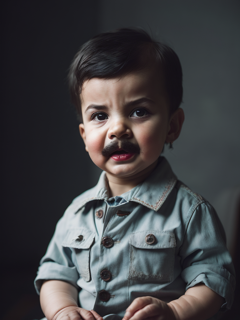 portrait of Joseph Stalin as a kid, 6 month old, happy emotions on his face