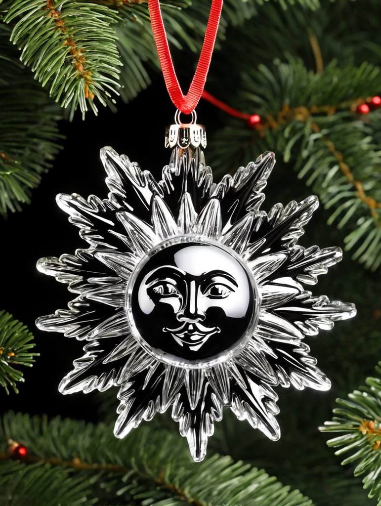 sun small glass glass figure, Christmas toy for the Christmas tree