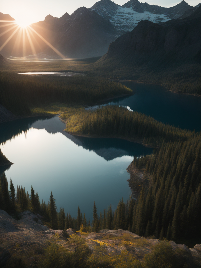 british columbia, surrounded by mountains and nature, beautiful lakes and rivers, northern lights, volumetric lighting, photorealistic, insanely detailed and intricate, canadian rocky mountains, 8k ultra hd, matte painting, night time, Sweeper3D, Ultra realistic, (35mm style:1. 1), ((best quality)), ((masterpiece)), ((realistic)), radiant light rays, highres, highly detailed, concept art, Exaggeration, Aesthetic, magazine, Backlight, light color , heavenly, shadowy, Realism, octane render, unreal engine 5, Shaders, Denoise, De-Noise, Ambient Occlusion