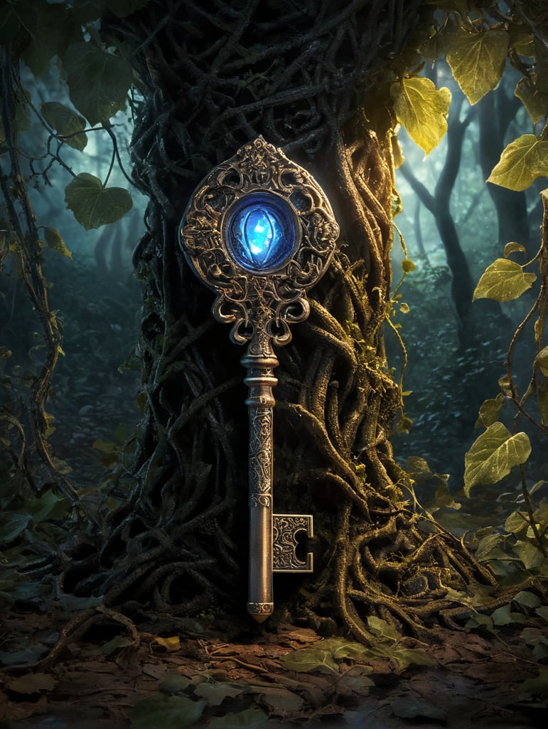 "The Magical Adventures of Luna and Leo" The Mysterious Glowing Key a peculiar, glowing key buried beneath a tangle of vines.