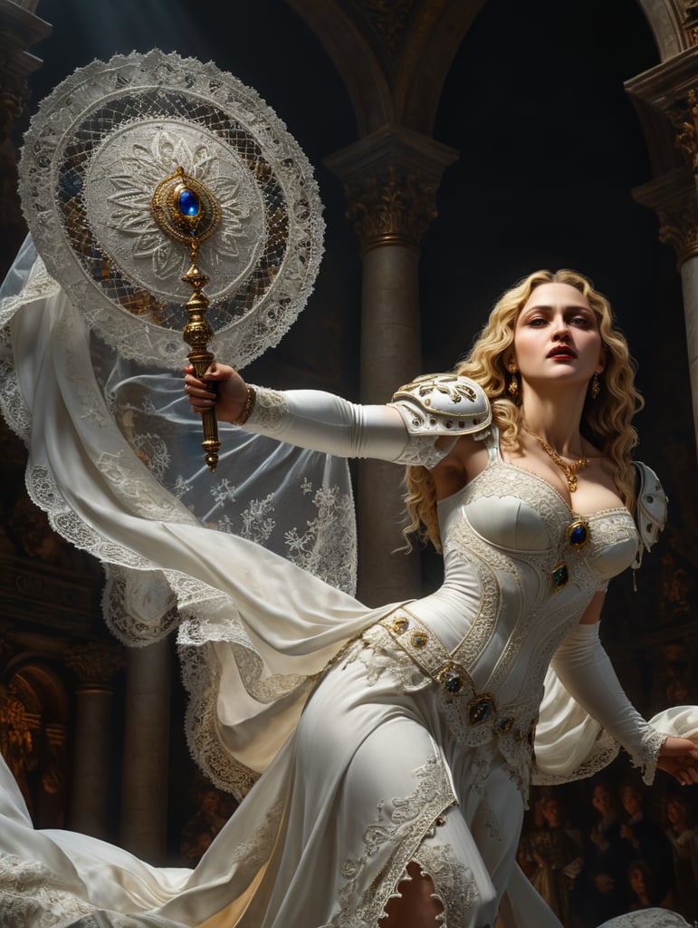 Madonna in white drees renaissanse