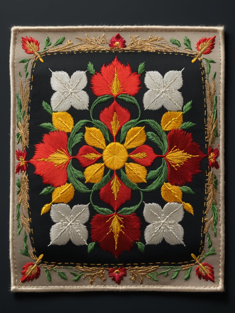 a blank fabric embroidered square patch, isolated, neutral background, Mockup, mock up