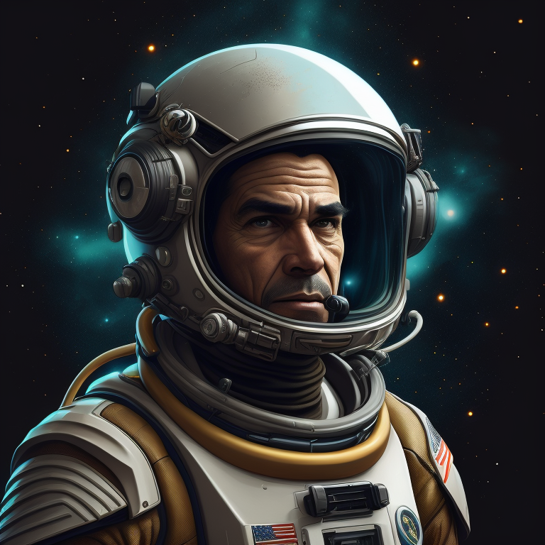 A cyberwave drawing of an astronaut, an ambient occlusion render by esao, cgsociety, space art, sci-fi, chillwave, ue5