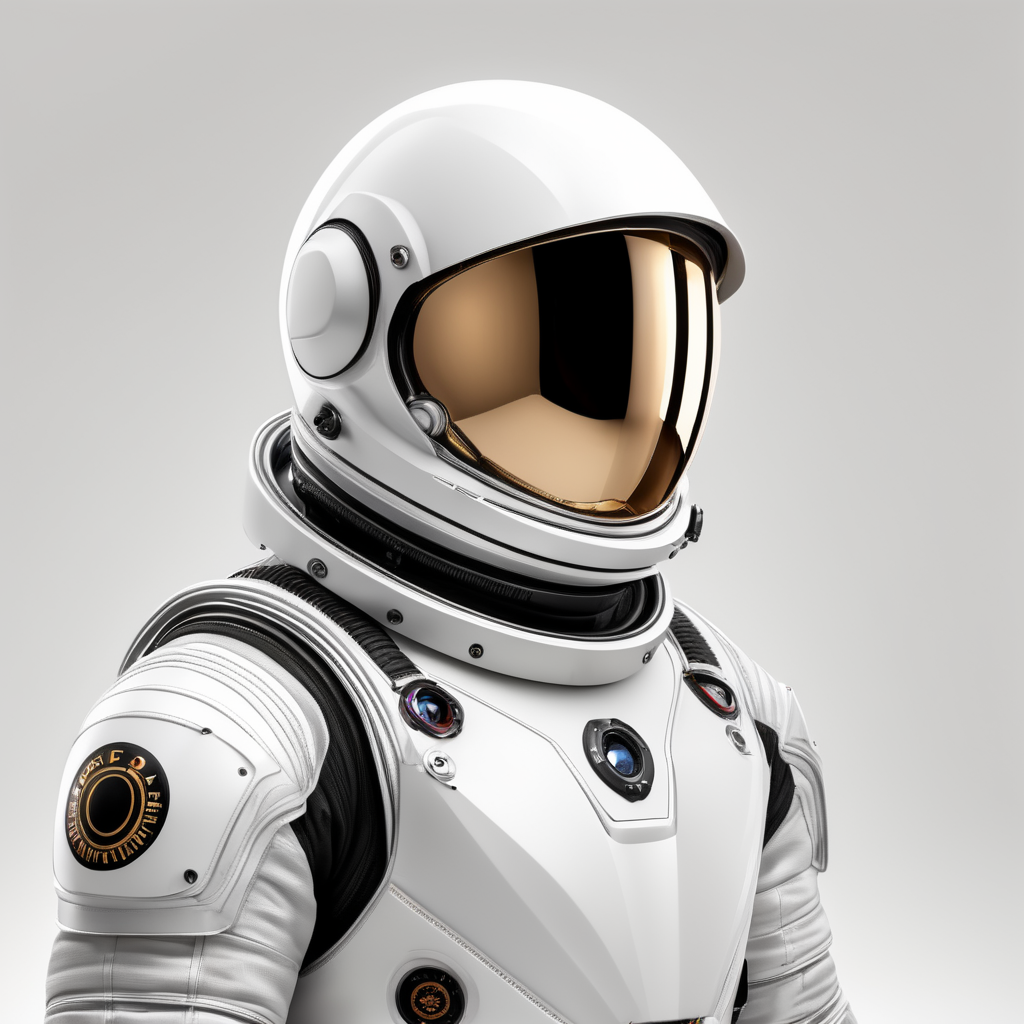 3d space suit on a white background with sharp edge, stand alone, clear, isolated on white background, center of the canvas