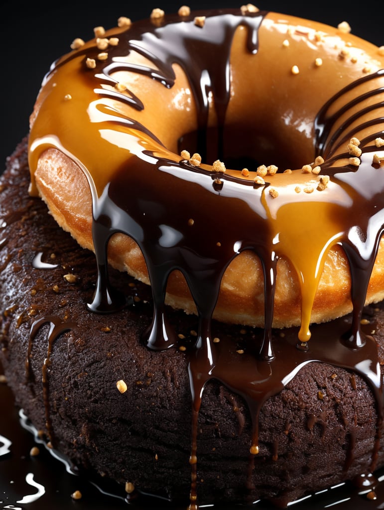 juicy donut, dripping, black honey