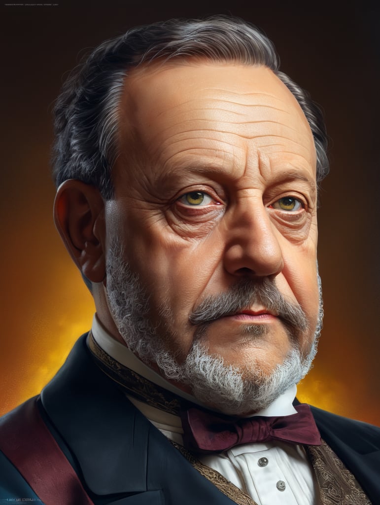 Half bust Portrait of Louis Pasteur, bright and saturated colors, highly detailed, sharp focus, Bright expressive, Dramatic Lighting, Depth of field, Incredibly high detailed, white background