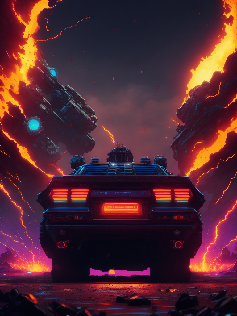 Epic battleground, beautiful synthwave new supermachines painting, digital illustration, extreme detail, digital art, 4k, ultra hd, futurewave, explosions, deepspacing, supermachines