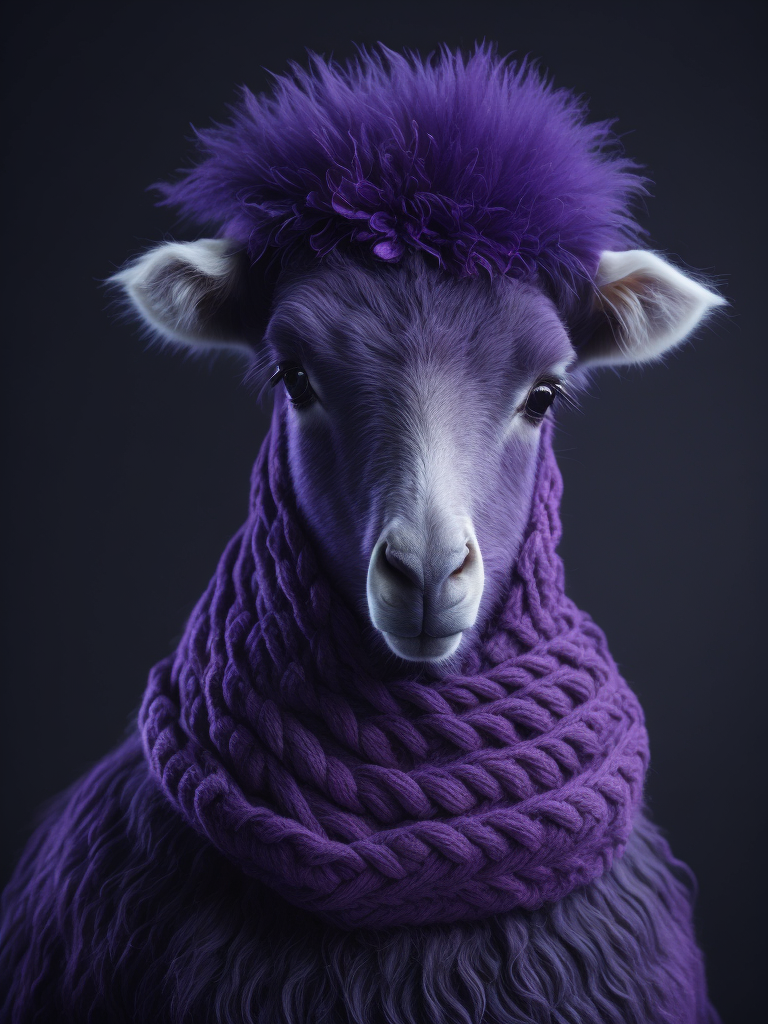 Knitted violet lama