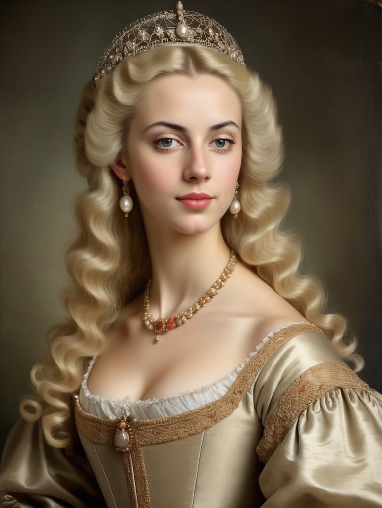 beautiful blonde spanish princess 1700's portrait 30 year old