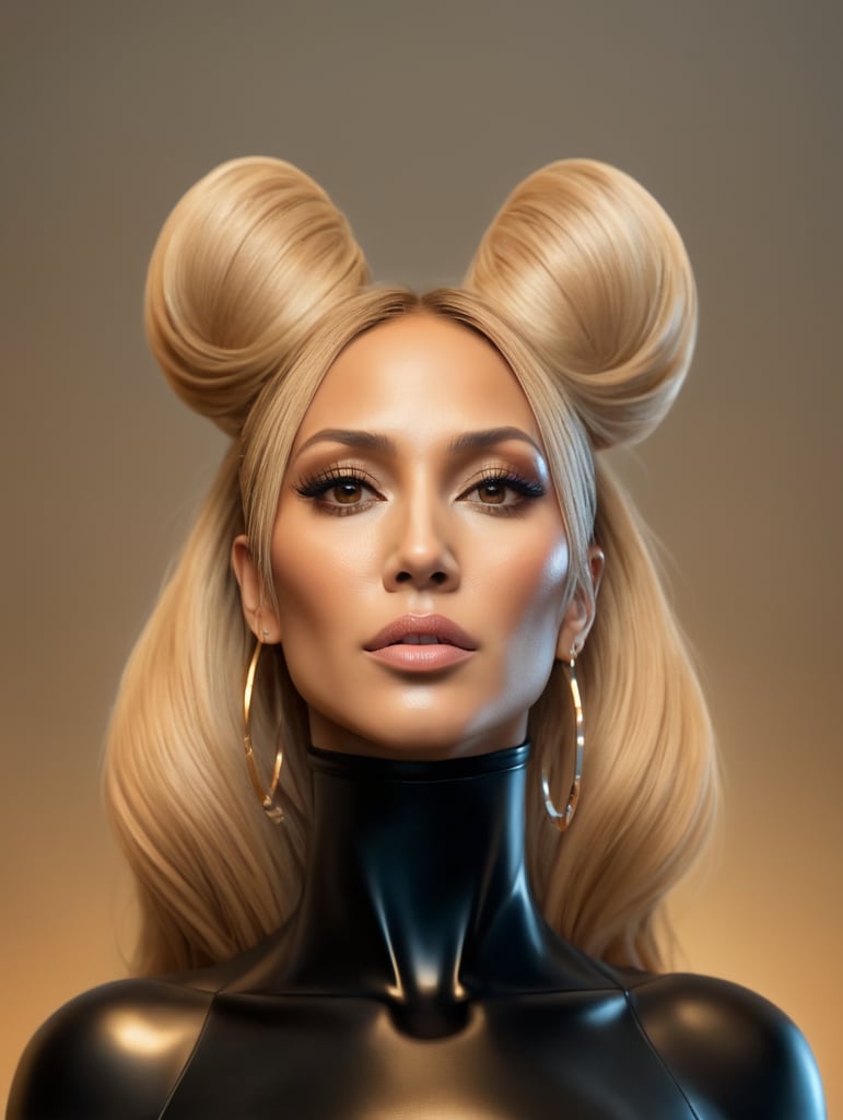 A portrait of a beautiful model woman who looks like Jennifer Lopez, J Lo