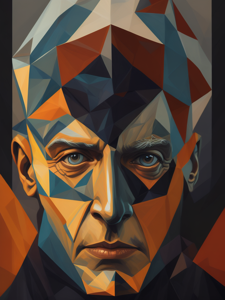 self-portrait of Pablo Picasso, Cubism