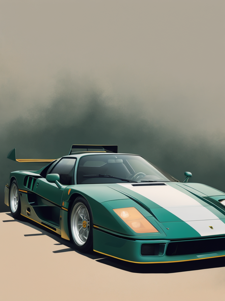 make me high definition - 4k a ferrari f40 green with white background