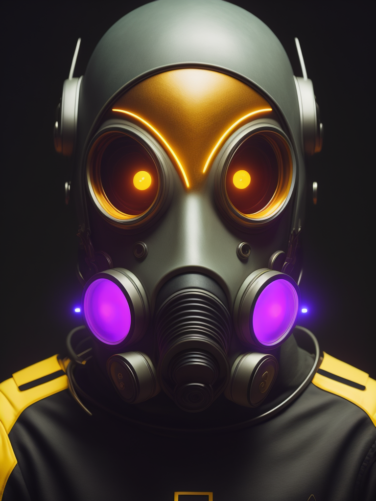 fashionable portrait of space ship alien monster, melted wax candle gas mask, vantablack, neon light, minimalistic design, futuristic, smooth forms, minimal details, givenchy, photographed by Romina Ressia, film still from Wes Anderson, award winning photography, arty pose, fashion, 200mm, HD, f 2.0, highly detailed, accurate