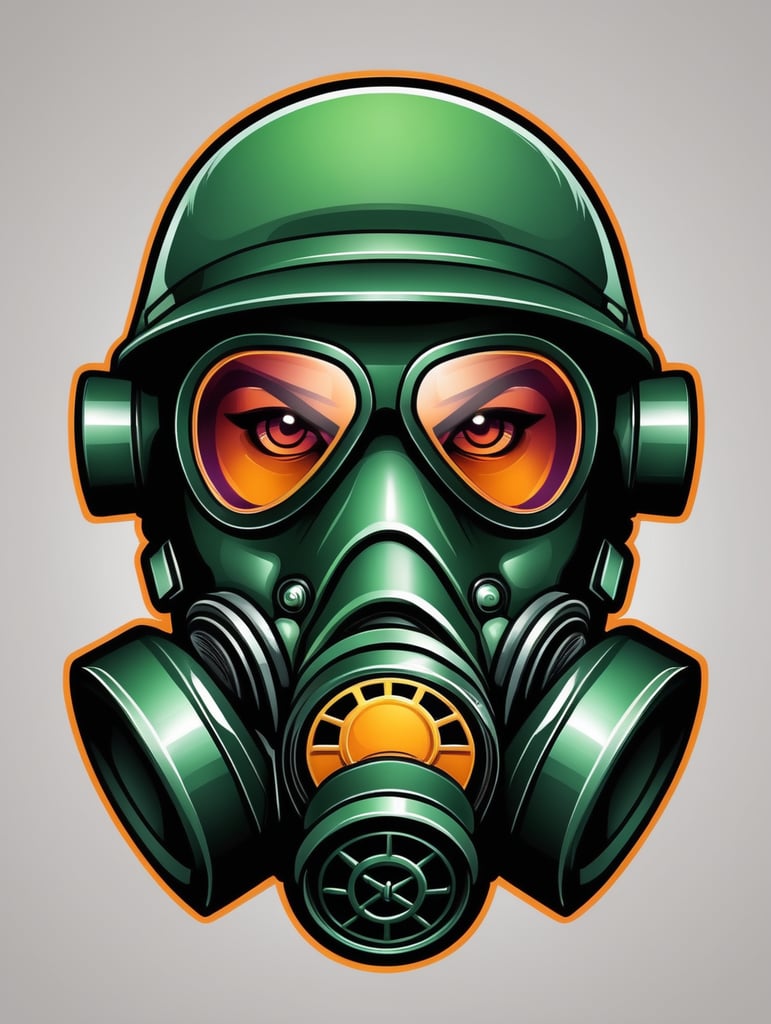 Soldier gas mask mascot logo, e-gaming, bright colors, Gaming Logo, vector image