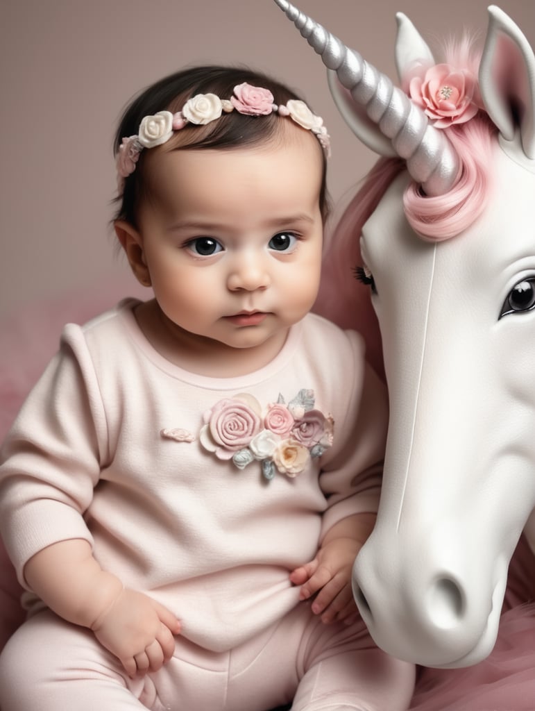 Baby girl with unicorn