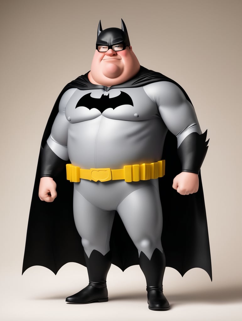 Peter Griffin from family guy dressed up as the DC superhero batman