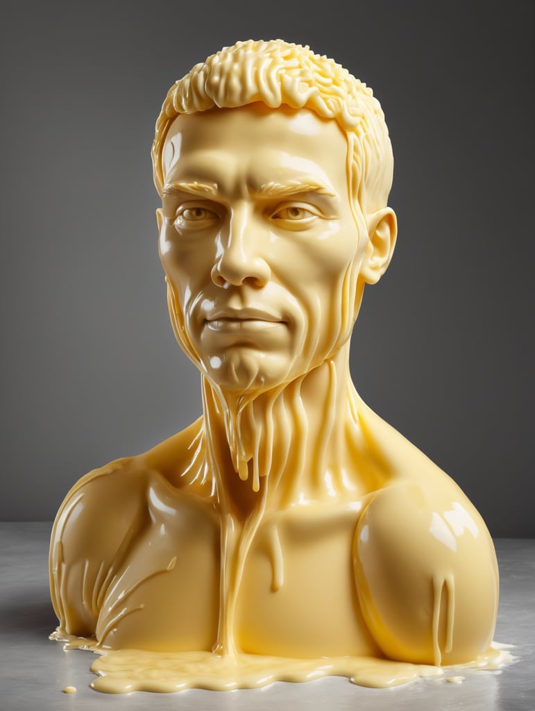 a person made of butter, melted