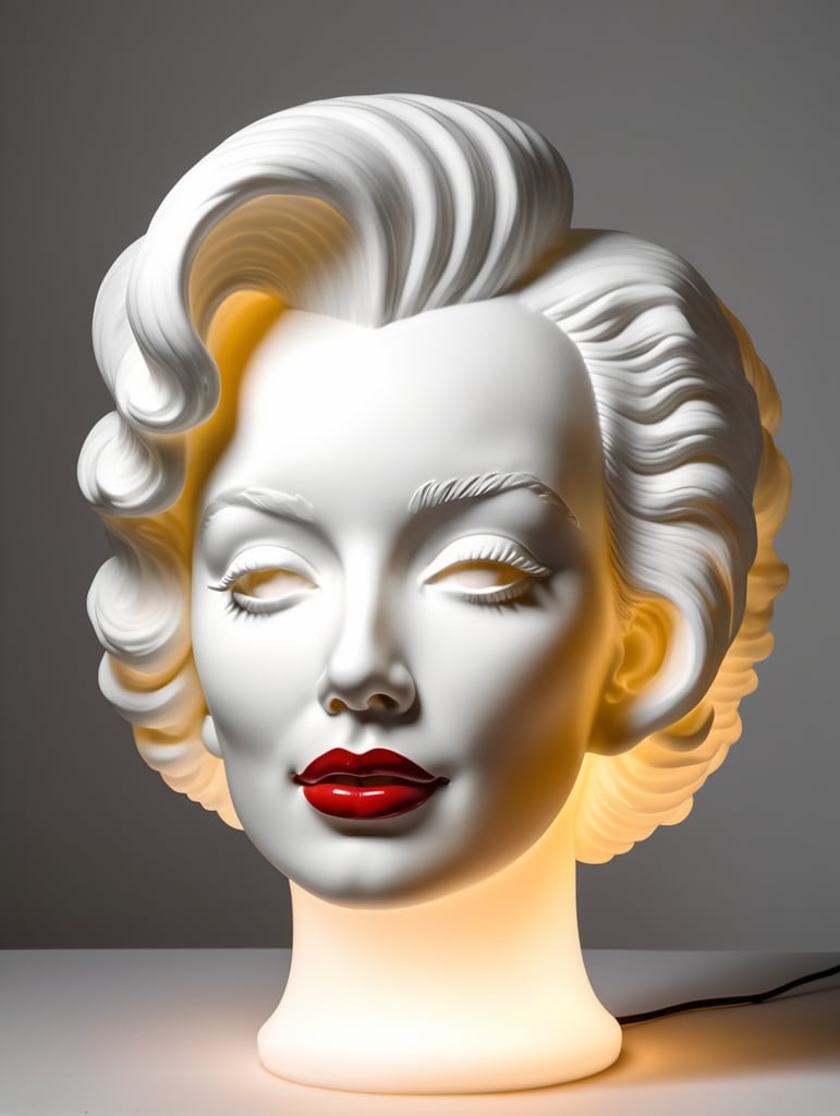 Rubber and soft lamp in the shape of Marilyn Monroe's head