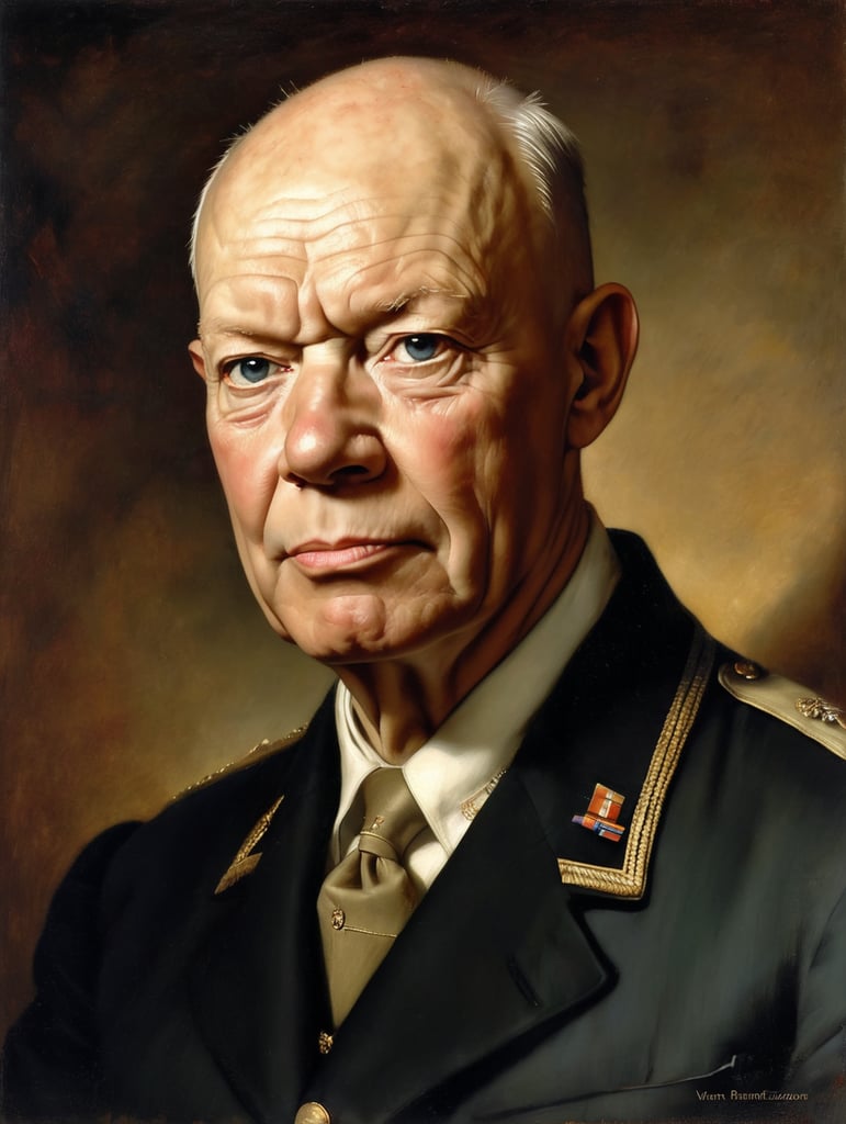 Premium Free ai Images | portrait of dwight eisenhower by rembrandt ...