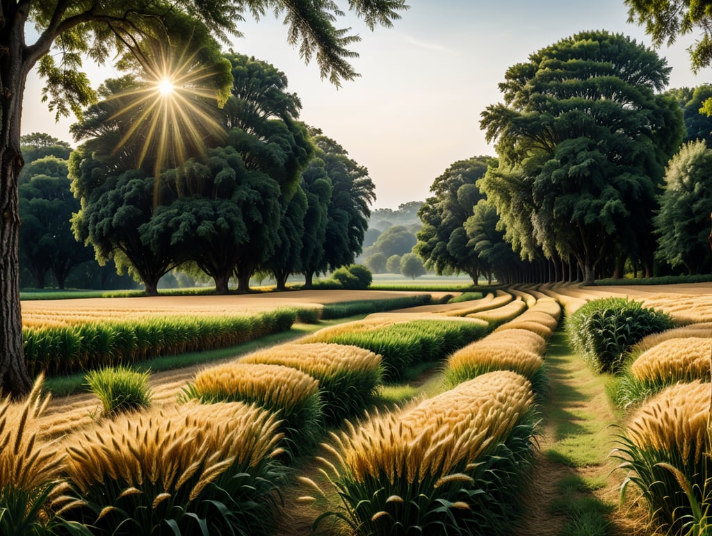 A wheat field border