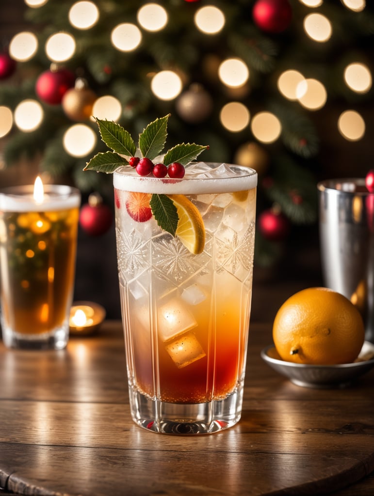 Highball wood very blurry Christmas