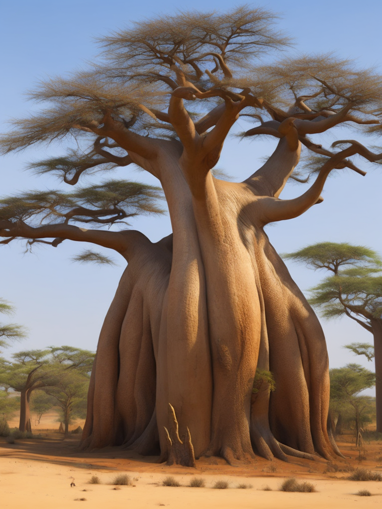 Baobab tree, savanna, Depth of field, Incredibly high detailed