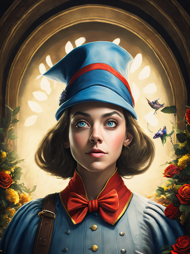 Alice in wonderland, vivid colors, wide angle, super highly detailed, professional digital painting, concept art,